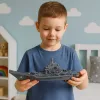 LEAN TOYS Militärflugzeugträger mit Licht und Sound, Reibungsantrieb, 24 cm