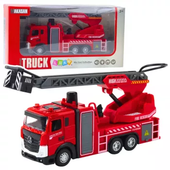 LEAN TOYS Feuerwehrauto mit Schlauch, Wasserstrahl, Lichtern und Geräuschen