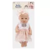 LEAN TOYS Babypuppe in rosa Kleid, Stirnband, bewegliche Arme und Beine, 30 cm