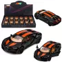 LEAN TOYS Auto Metall Sportwagen mit Licht und Sound, Rückzieher, Schwarz, 1:32