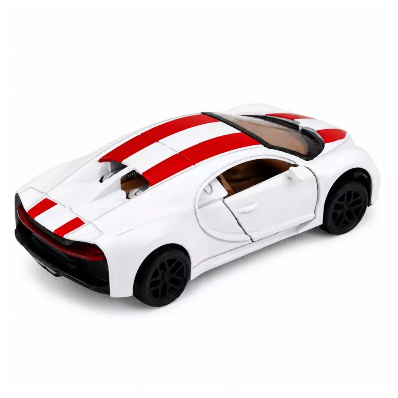 LEAN TOYS Auto Metall Sportwagen Licht Sound Rückzug Antrieb Weiß 1:32