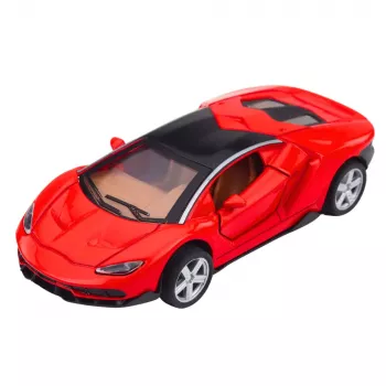 LEAN TOYS Sportwagen Metall mit Türen zum Öffnen, Licht und Sound, Rot, 1:32