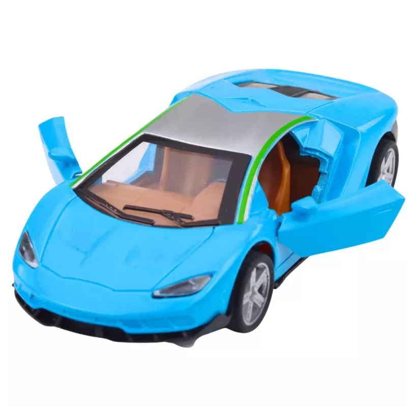 LEAN TOYS Sportwagen Metall Antrieb Lichter Geräusche Blau 1:32