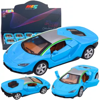 LEAN TOYS Sportwagen Metall Antrieb Lichter Geräusche Blau 1:32