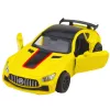 LEAN TOYS Sportwagen Metall Türen zu öffnen Lichter Geräusche Gelb 1:32