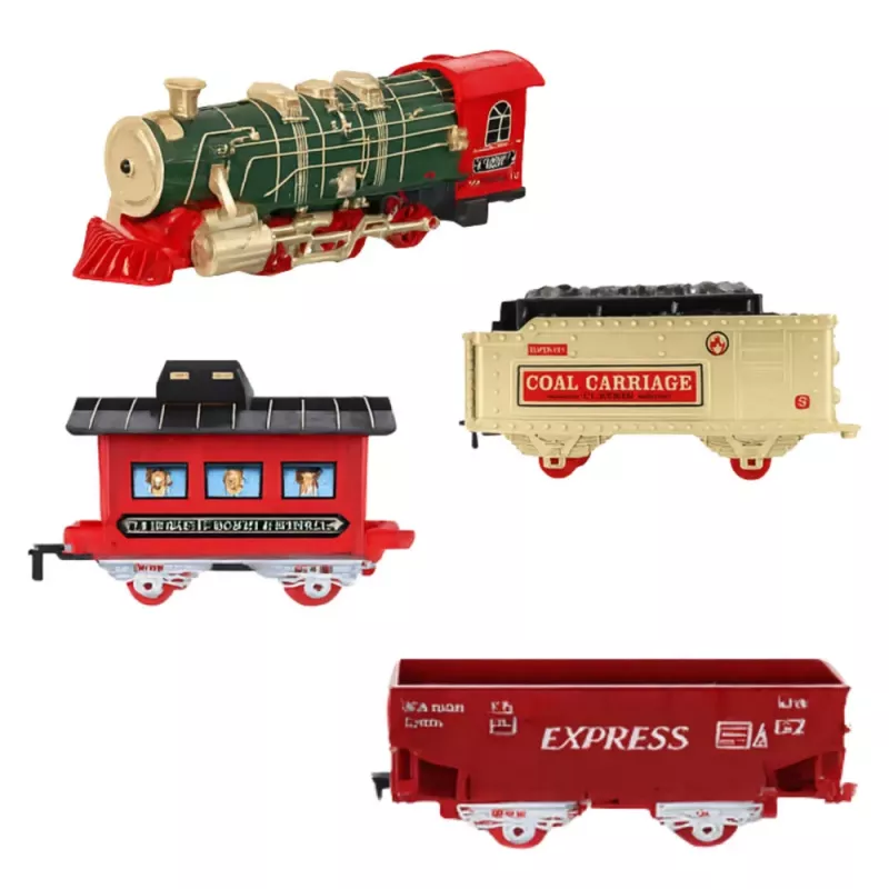 LEAN TOYS Elektrischer Zug Classic Train mit Lichtern, Geräuschen, Raucheffekt, 24 Teile