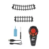 LEAN TOYS Elektrischer Zug Classic RC Zug mit Licht, Sound und Rauch, 206 cm Gleis, 24 Teile