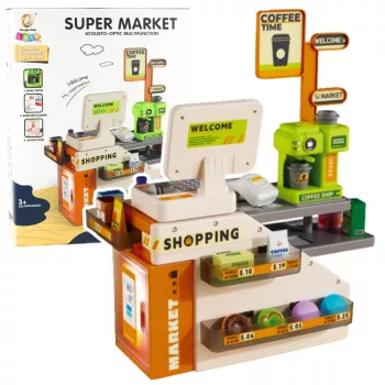 LEAN TOYS Registrierkasse Shop Café Zubehör Lichter Geräusche 70 Teile