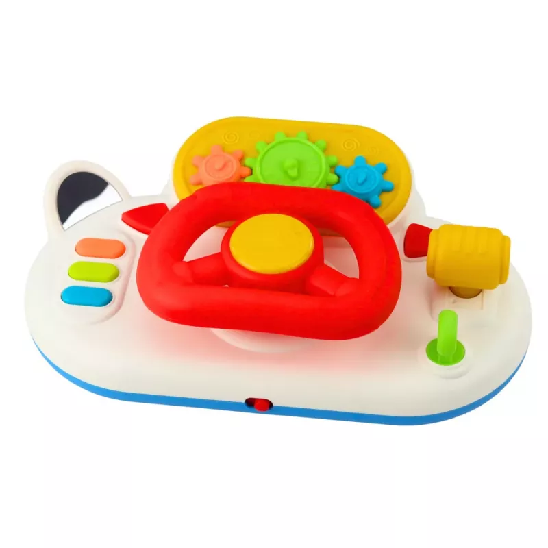 LEAN TOYS Fahrsimulator für Kleinkinder – Interaktives Lenkrad mit Licht und Sound