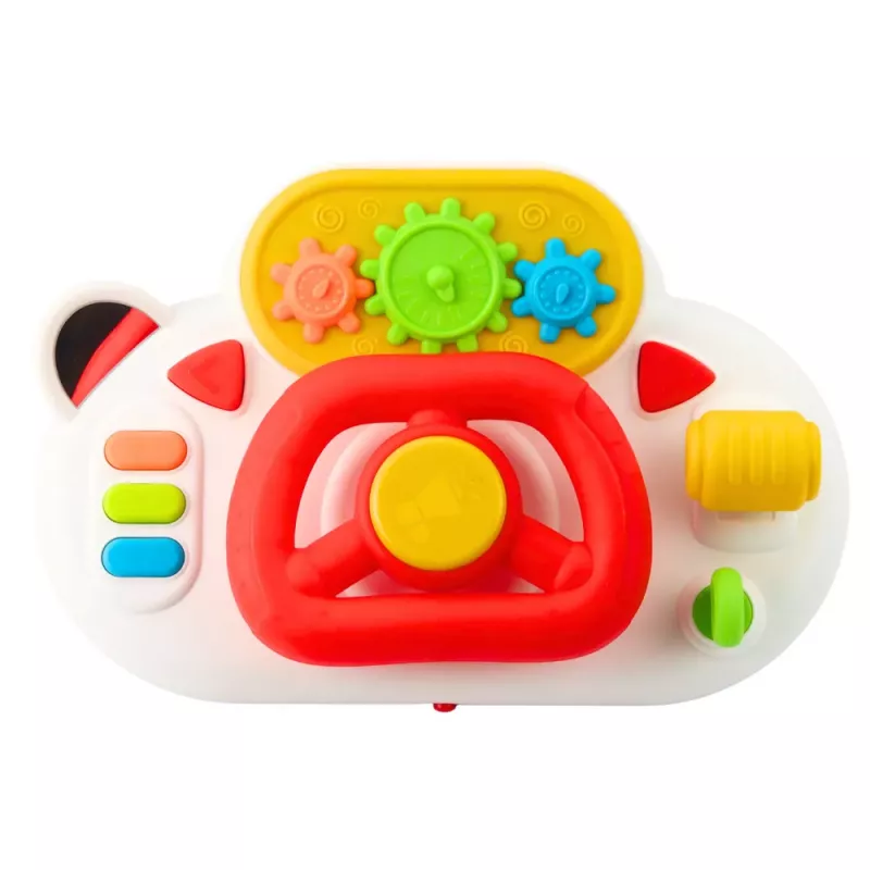LEAN TOYS Fahrsimulator für Kleinkinder – Interaktives Lenkrad mit Licht und Sound