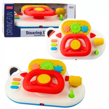 LEAN TOYS Fahrsimulator für Kleinkinder – Interaktives Lenkrad mit Licht und Sound