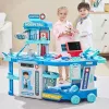 LEAN TOYS Arzt-Krankenhaus-Set im Koffer 2-in-1 mit Licht und Sound, Zubehör