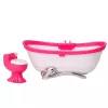 LEAN TOYS Puppenbadezimmer-Set: Badewanne, Toilette, Waschbecken mit Spiegel