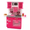 LEAN TOYS Puppenküche Set mit Kühlschrank, Herd und Zubehör, Pink