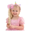 LEAN TOYS Set aus Einhorn-Stirnband mit Zopf und Pastellschleife