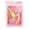 LEAN TOYS Set aus Einhorn-Stirnband mit Zopf und Pastellschleife