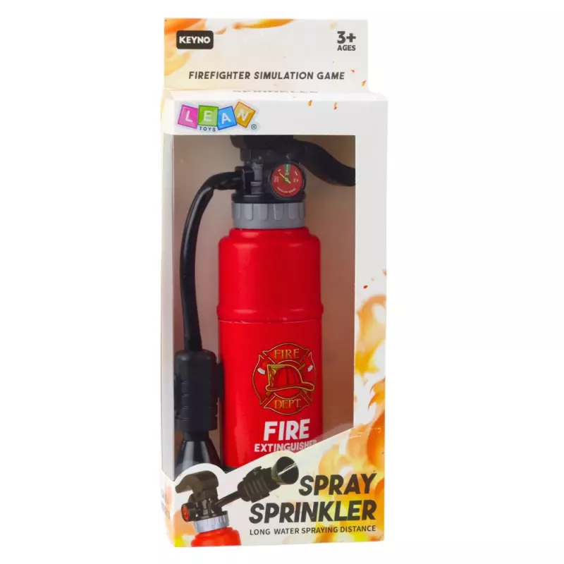 LEAN TOYS Spielzeug-Feuerlöscher für kleine Feuerwehrleute mit Wasser-Spray-Funktion