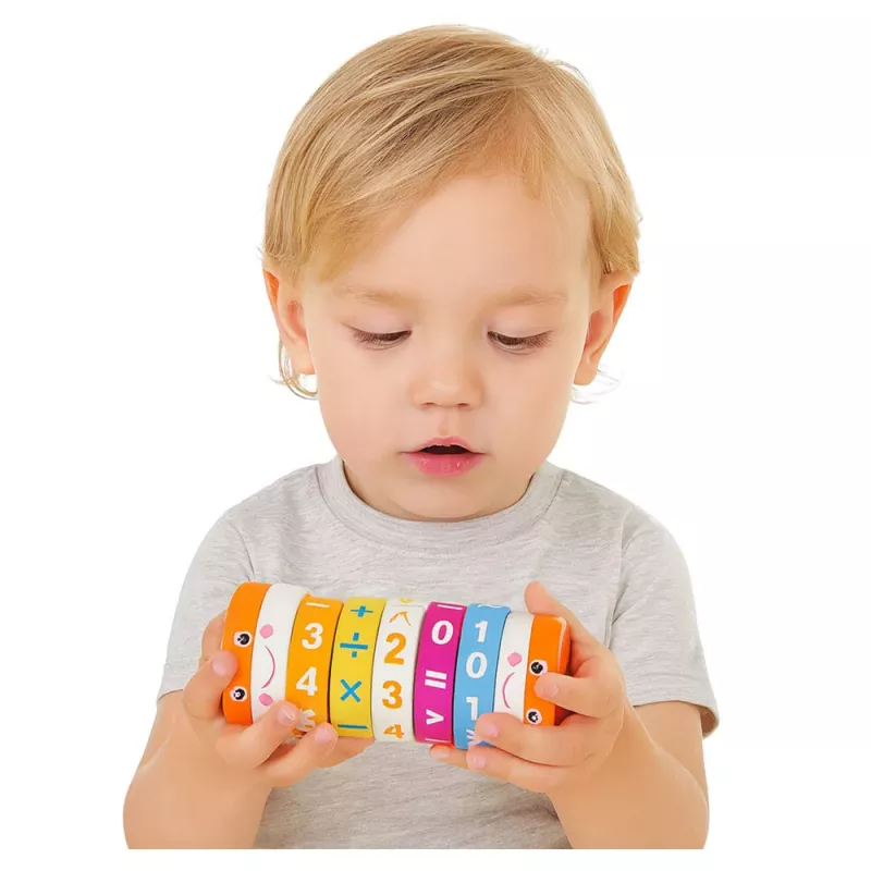 LEAN TOYS Lern-Mathe-Roller für Kinder Nuka Zählpuzzle - Blau