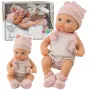 LEAN TOYS Baby Doll, Pink Outfit, Hat, Bib, 18 cm