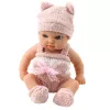 LEAN TOYS Babypuppe mit Decke, weißer und rosa Kleidung, Hut, 18 cm