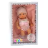 LEAN TOYS Babypuppe mit Decke, weißer und rosa Kleidung, Hut, 18 cm
