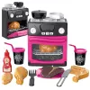 LEAN TOYS Spielküche mit Backofen, Essen, Licht, Geräuschen, Pink