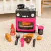 LEAN TOYS Spielküche mit Backofen, Essen, Licht, Geräuschen, Pink