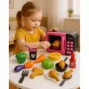 LEAN TOYS Mikrowellen-Spielzeug für Kinder mit 360°-Rotation, Lichtern und Geräuschen, Rosa