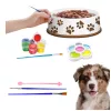 LEAN TOYS Kreativset Hundenapf zum Bemalen, Farben, Pinsel, DIY, 6-teilig