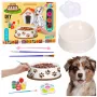 LEAN TOYS Kreativset Hundenapf zum Bemalen, Farben, Pinsel, DIY, 6-teilig