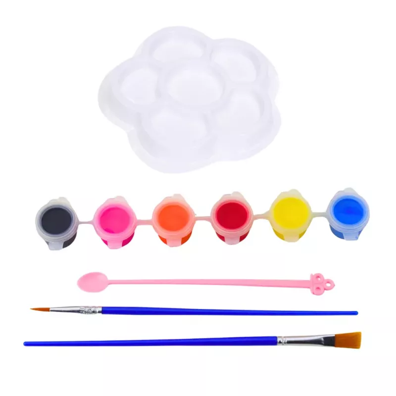 LEAN TOYS Kreativset Schale zum Bemalen Farben Pinsel DIY 6-teilig