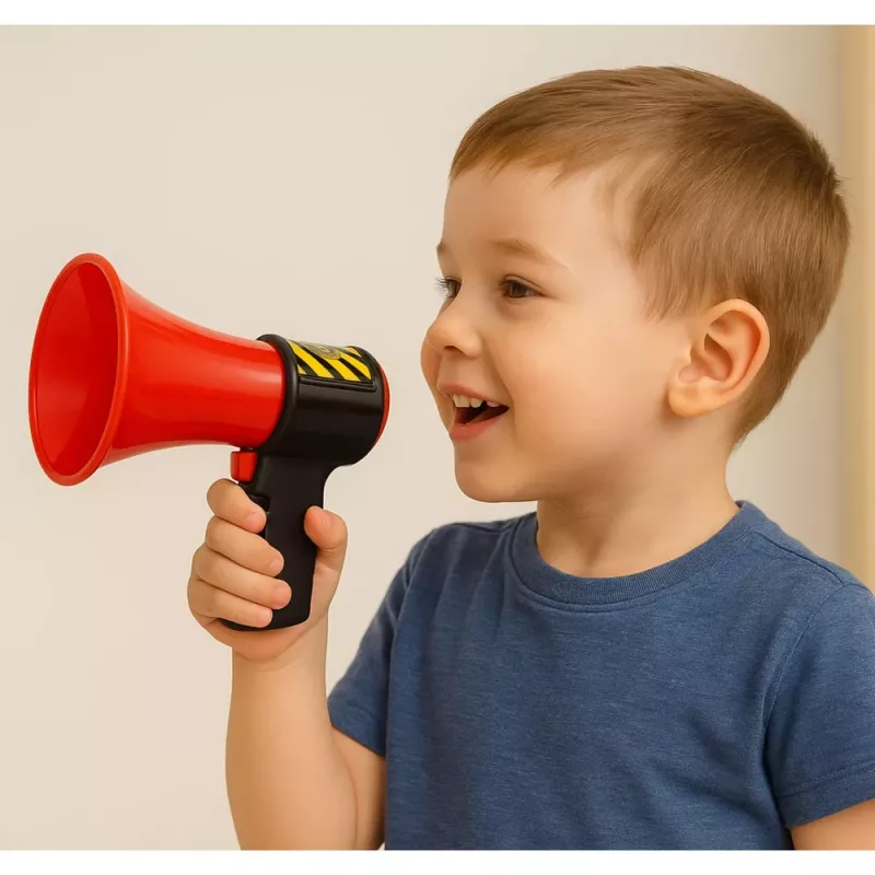LEAN TOYS Interaktives Feuerwehr-Megafon für Kinder mit Soundeffekten