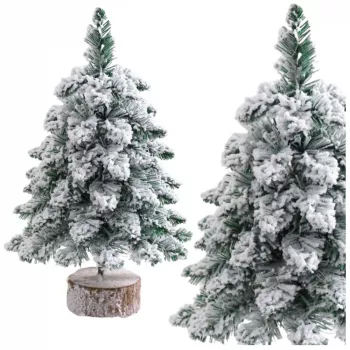 LEAN Dekorativer künstlicher Weihnachtsbaum auf Stamm mit Schnee 60 x 16 cm