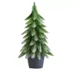 LEAN Künstlicher Dekorations-Weihnachtsbaum im Topf, Silber, 22x10cm