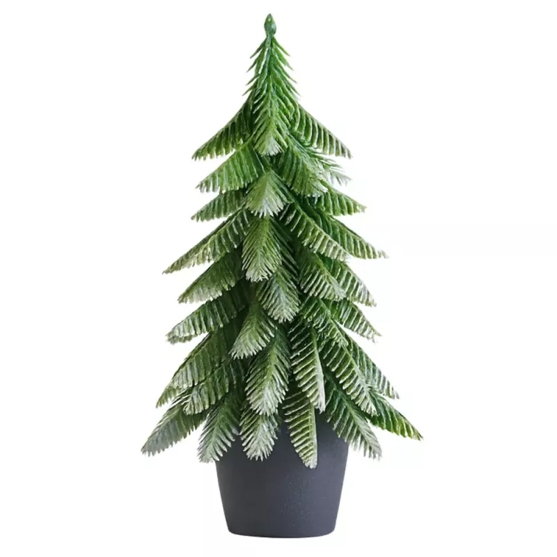 LEAN Künstlicher Dekorations-Weihnachtsbaum im Topf, Silber, 22x10cm