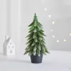 LEAN Künstlicher Dekorations-Weihnachtsbaum im Topf, Silber, 22x10cm