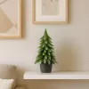 LEAN Künstlicher Dekorations-Weihnachtsbaum im Topf, Silber, 22x10cm