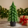 LEAN Künstlicher Dekorations-Weihnachtsbaum im Topf, Silber, 22x10cm