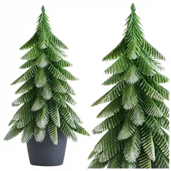 LEAN Künstlicher Dekorations-Weihnachtsbaum im Topf, Silber, 22x10cm