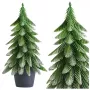 LEAN Künstlicher Dekorations-Weihnachtsbaum im Topf, Silber, 32 x 12 cm