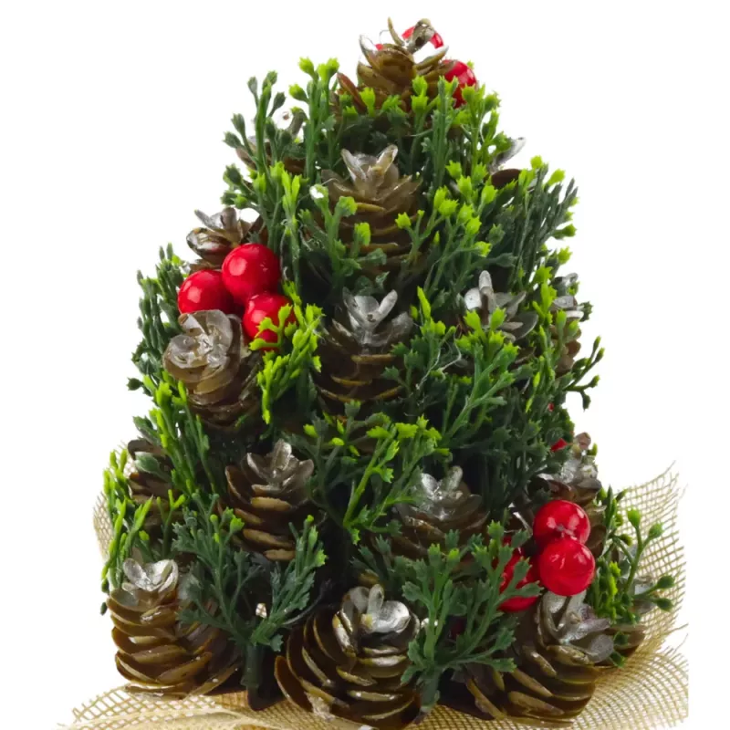 LEAN Künstliche Dekorative Weihnachtsbaumzapfen Rote Vogelbeeren Dekoration 17x10cm