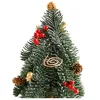 LEAN Dekorativer Weihnachtsbaum auf Stamm mit roten Vogelbeeren 26 x 12 cm