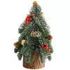 LEAN Dekorativer Weihnachtsbaum auf Stamm mit roten Vogelbeeren 26 x 12 cm