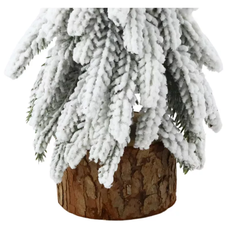 LEAN Dekorativer künstlicher Weihnachtsbaum auf schneebedecktem Stamm 20 x 9 cm