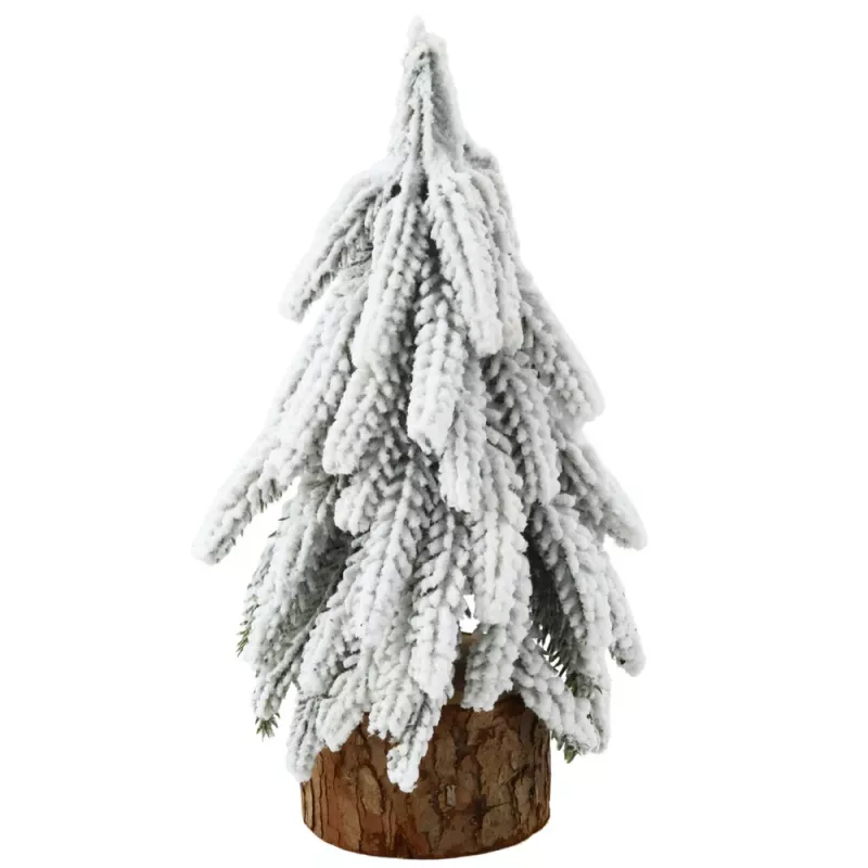 LEAN Dekorativer künstlicher Weihnachtsbaum auf schneebedecktem Stamm 20 x 9 cm