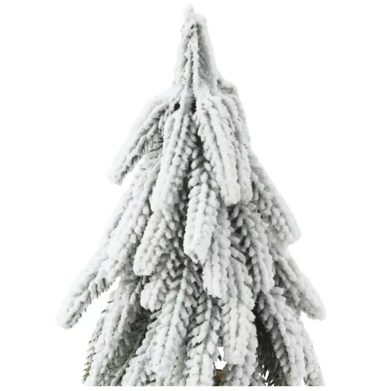 LEAN Dekorativer künstlicher Weihnachtsbaum auf Stamm mit Schnee 30 x 10 cm