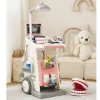 LEAN TOYS Arzt-Zahnarzt-Set mit medizinischem Wagen und Lichteffekten, Pink, 26 Teile