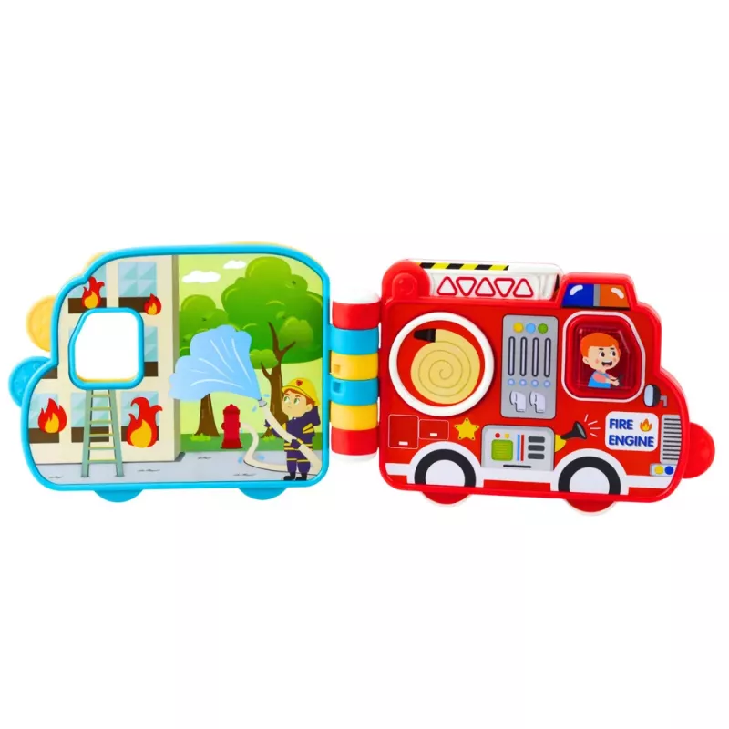 LEAN TOYS Interaktives Lernbuch Fahrzeuge Lichter Geräusche Bewegungselemente