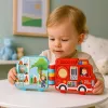 LEAN TOYS Interaktives Lernbuch Fahrzeuge Lichter Geräusche Bewegungselemente