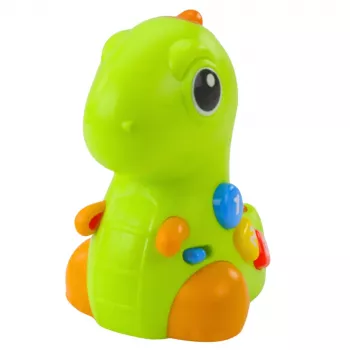 LEAN TOYS Interaktives Spielzeug für Kleinkinder Dinosaurier auf Rädern mit Licht und Sound